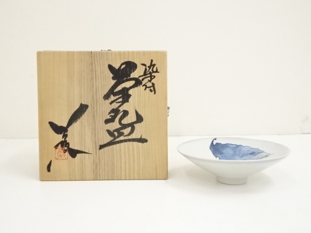 JAPANESE TEA CEREMONY / KYO WARE TEA BOWL CHAWAN / SOMETSUKE 